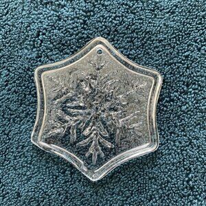 Fostoria Clear Glass Christmas Ornament- Snowflake